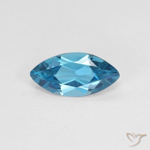 Topazio Blu London naturale da 1.20 ct, Taglio marquise, VVS-VS