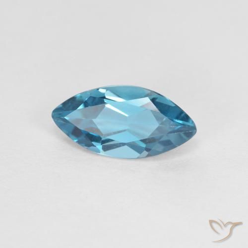 Topazio Blu London naturale da 1.20 ct, Taglio marquise, VVS-VS