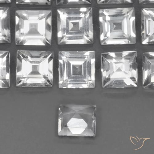 Topazio Bianco trasparente naturale da 0.58 ct, Quadrato, VVS-VS