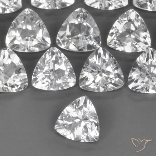 Topazio Bianco trasparente naturale da 0.88 ct, Taglio trillion, VVS-VS