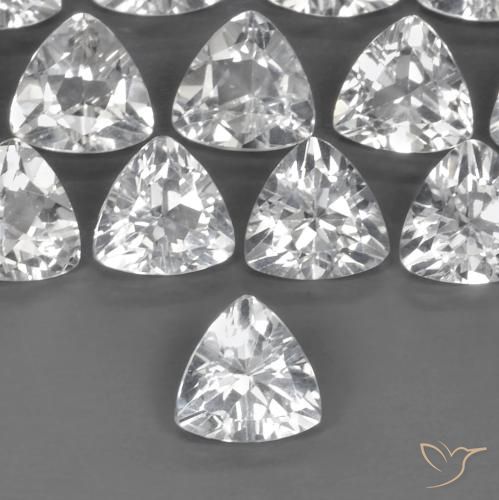 Topazio Bianco trasparente naturale da 0.88 ct, Taglio trillion, VVS-VS