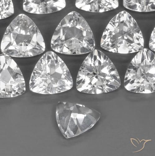 Topazio Bianco trasparente naturale da 0.88 ct, Taglio trillion, VVS-VS