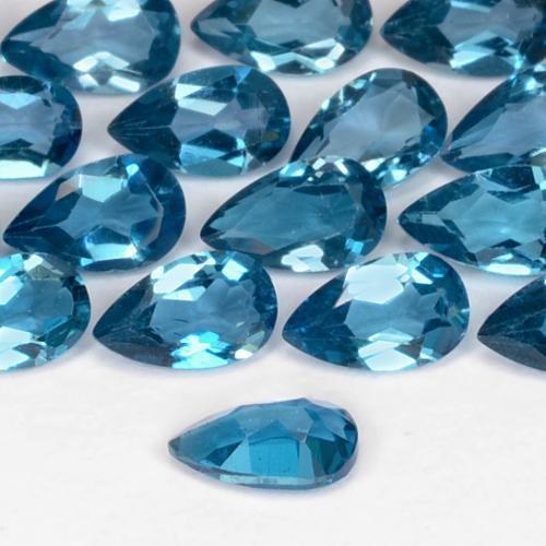 Topazio Blu London naturale da 0.25 ct, Forma a pera, VVS-VS