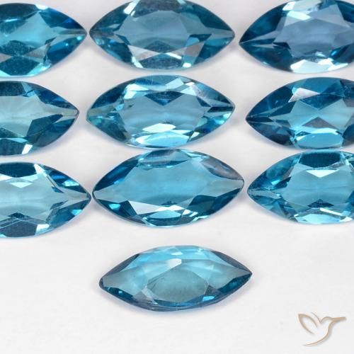 Topazio Blu London naturale da 0.99 ct, Taglio marquise, VS