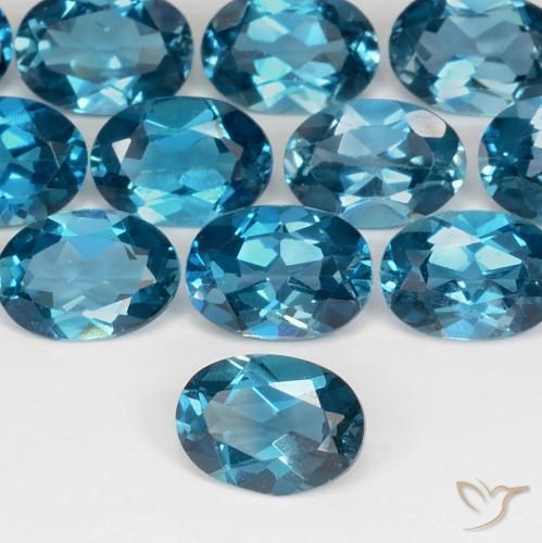 Topazio Blu London naturale da 0.92 ct, Ovale, VS