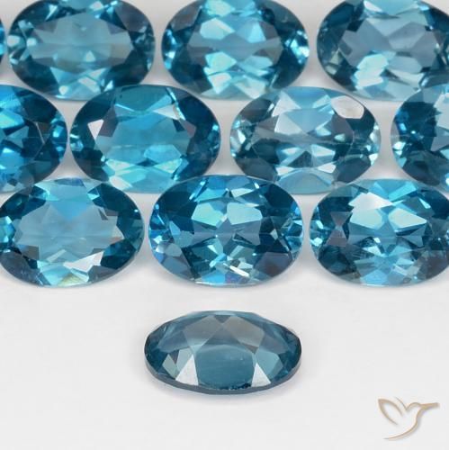 Topazio Blu London naturale da 0.92 ct, Ovale, VS