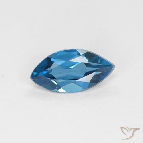 0.89ct Naturale Blu London Topazio, Taglio marquise, VVS-VS