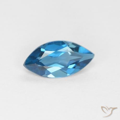 Topazio Blu London naturale da 0.89 ct, Taglio marquise, VVS-VS
