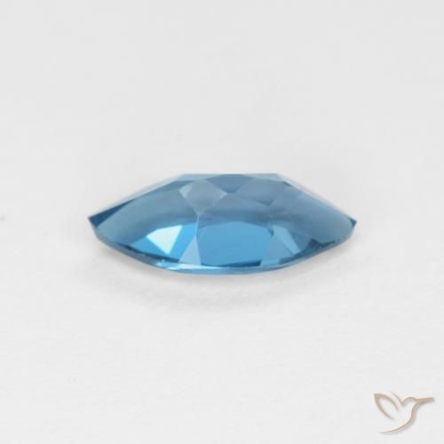 Topazio Blu London naturale da 0.89 ct, Taglio marquise, VVS-VS
