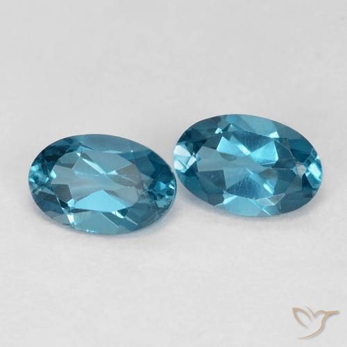 Gemme di Topazio Blu London naturale da 1.13 ct, Ovale, VS