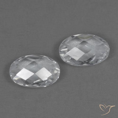 Gemme di Topazio Bianco naturale da 1.00 ct, Ovale, VVS