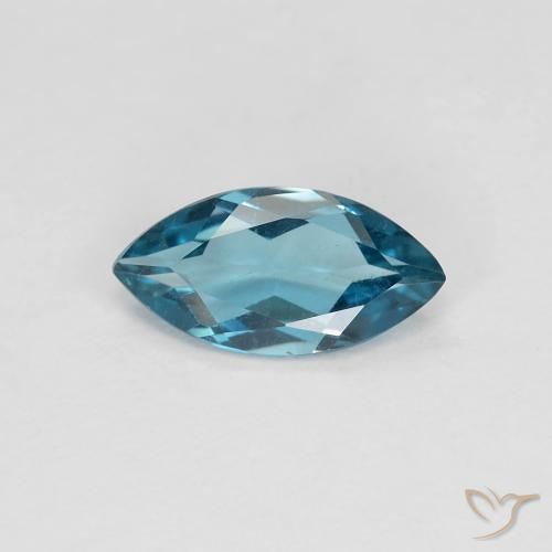 Topazio Blu London naturale da 0.93 ct, Taglio marquise, VVS-VS