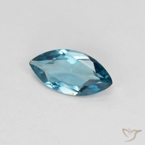 Topazio Blu London naturale da 0.93 ct, Taglio marquise, VVS-VS