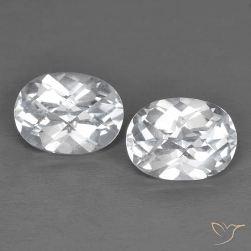Gemme di Topazio Bianco naturale da 3.40 ct, Ovale, VVS