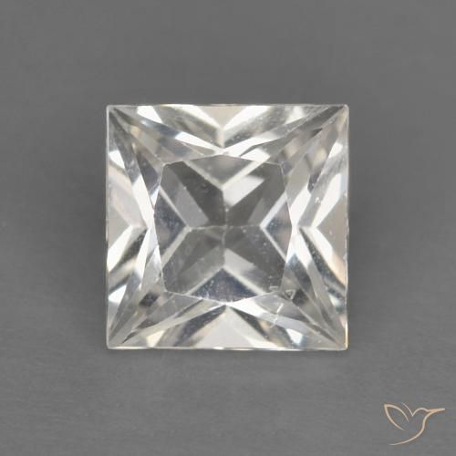 1.24ct Naturale Bianco trasparente Topazio, Quadrato, VVS