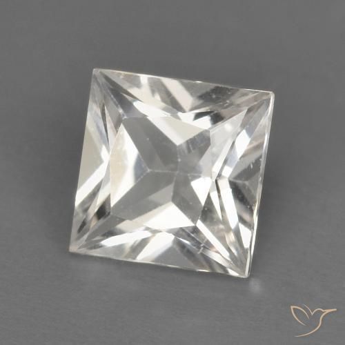 Topazio Bianco trasparente naturale da 1.24 ct, Quadrato, VVS