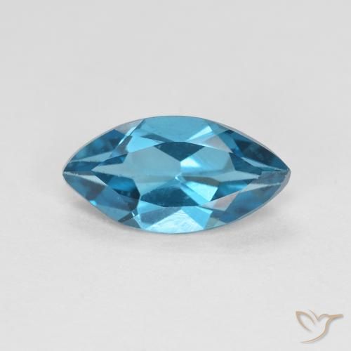 Topazio Blu London naturale da 1.16 ct, Taglio marquise, VVS