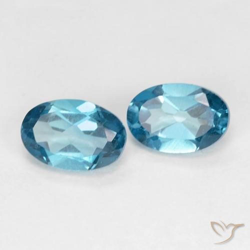 Gemme di Topazio Blu London naturale da 1.28 ct, Ovale, VVS-VS