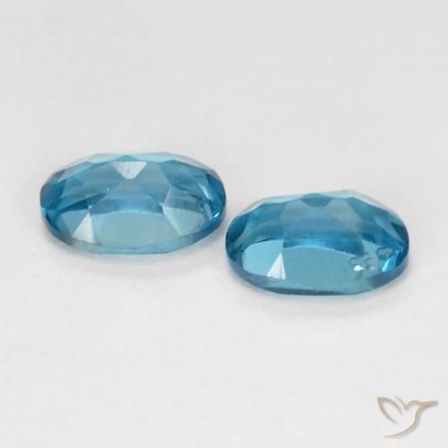 Gemme di Topazio Blu London naturale da 1.28 ct, Ovale, VVS-VS