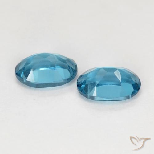 Gemme di Topazio Blu London naturale da 1.24 ct, Ovale, VVS-VS