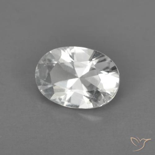 0.87ct Naturale Bianco caldo Topazio, Ovale, VS