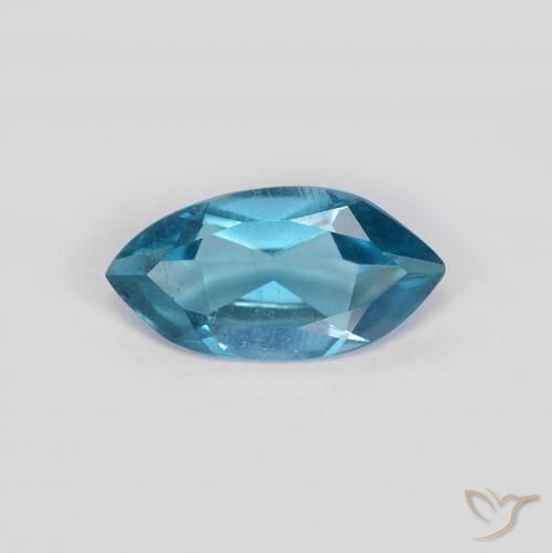 1.00ct Naturale Blu London Topazio, Taglio marquise, VS