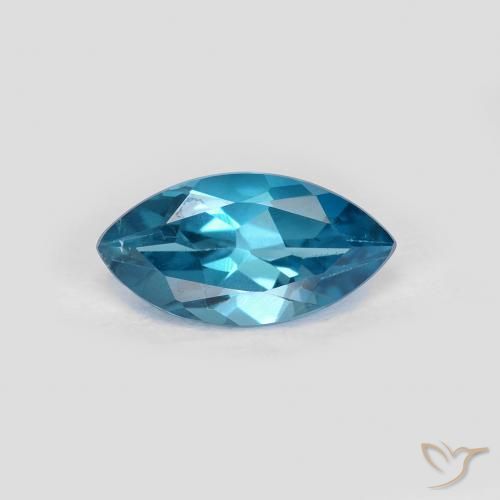 1.20ct Naturale Blu London Topazio, Taglio marquise, VS