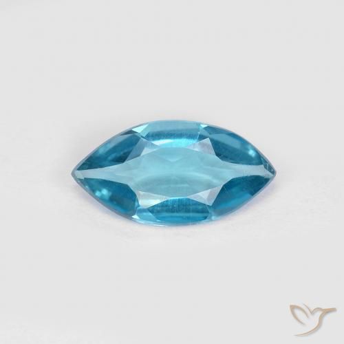 0.91ct Naturale Blu London Topazio, Taglio marquise, VS