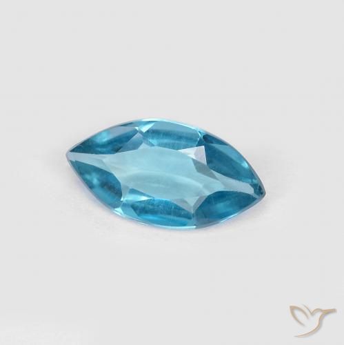 Topazio Blu London naturale da 0.91 ct, Taglio marquise, VS