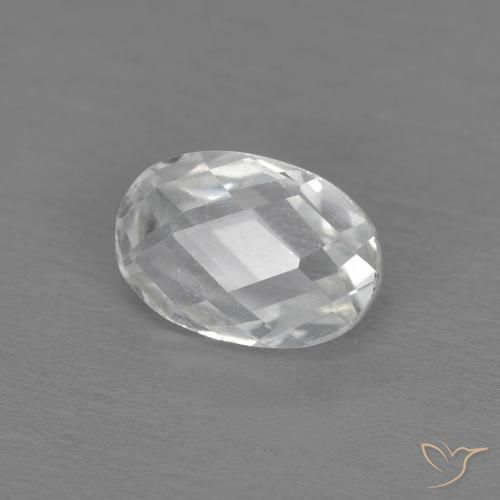0.70ct Naturale Bianco Topazio, Ovale, VVS