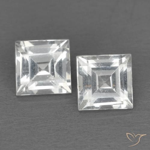 1.14ctw Naturale Bianco Topazio, Quadrato, VVS-VS