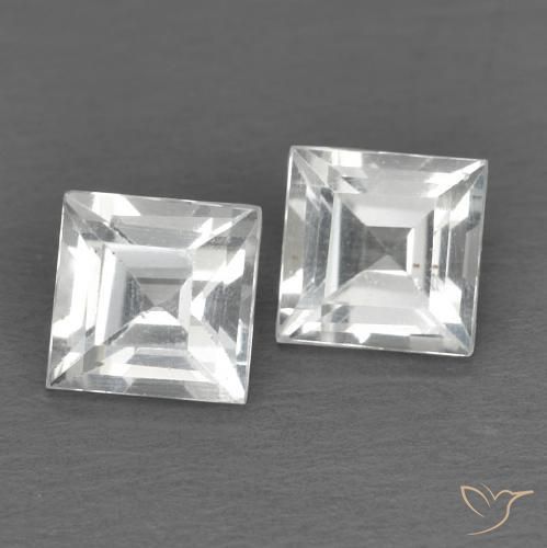 Gemme di Topazio Bianco naturale da 1.14 ct, Quadrato, VVS-VS