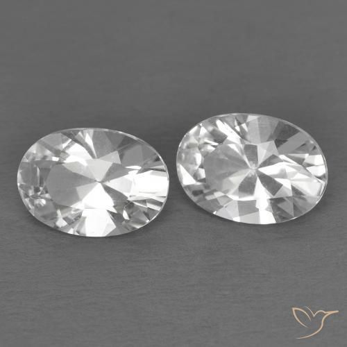 Gemme di Topazio Bianco naturale da 1.79 ct, Ovale, VVS-VS