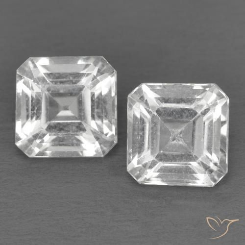 1.66ctw Naturale Bianco Topazio, Taglio smeraldo, VVS-VS