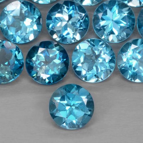 Topazio Blu London naturale da 0.94 ct, Rotondo, VS