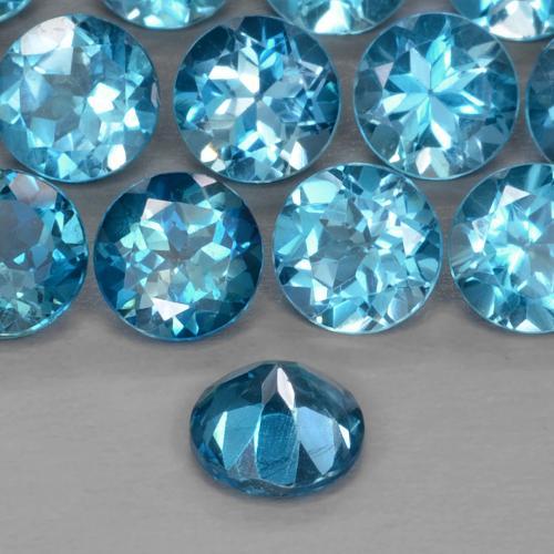 Topazio Blu London naturale da 0.94 ct, Rotondo, VS