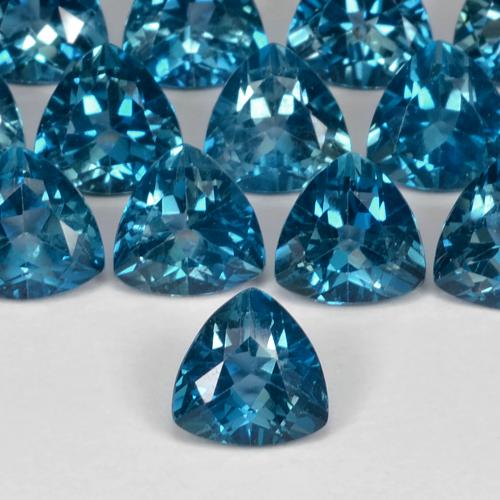Topazio Blu London naturale da 0.96 ct, Taglio trillion, VS