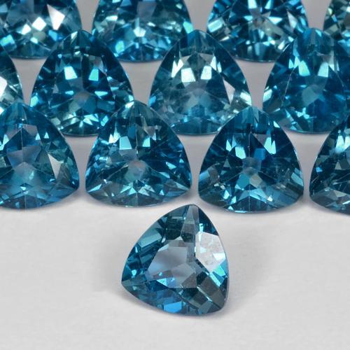 Topazio Blu London naturale da 0.96 ct, Taglio trillion, VS