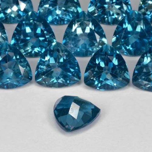 Topazio Blu London naturale da 0.96 ct, Taglio trillion, VS