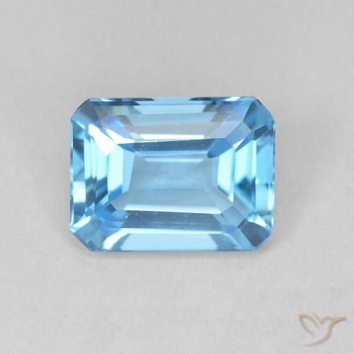 1.84ct Naturale Celeste Topazio, Taglio smeraldo, VVS