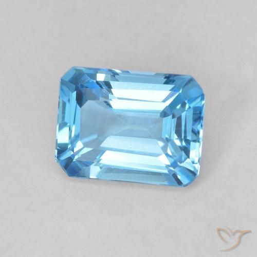 Topazio Celeste naturale da 1.84 ct, Ottagonale / Taglio smeraldo, VVS