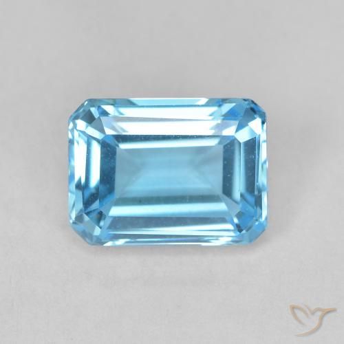 Topazio Blu svizzero naturale da 2.06 ct, Ottagonale / Taglio smeraldo, VVS