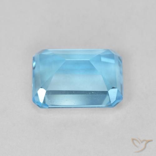 Topazio Blu svizzero naturale da 2.06 ct, Ottagonale / Taglio smeraldo, VVS