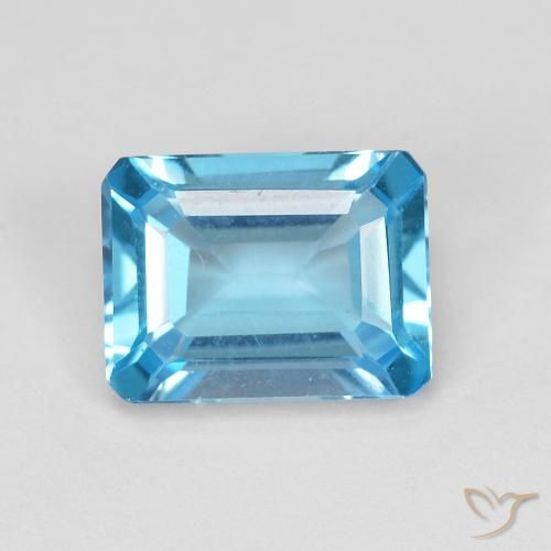 1.95ct Naturale Blu svizzero Topazio, Taglio smeraldo, VVS