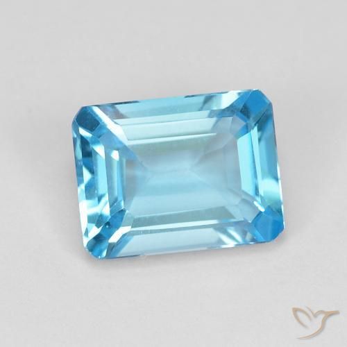 Topazio Blu svizzero naturale da 1.95 ct, Ottagonale / Taglio smeraldo, VVS