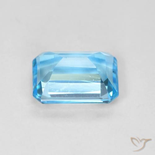 Topazio Blu svizzero naturale da 1.99 ct, Ottagonale / Taglio smeraldo, VVS