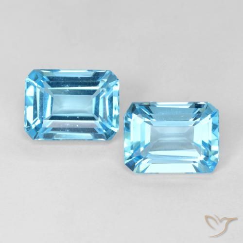 4.03ctw Naturale Blu svizzero Topazio, Taglio smeraldo, VVS