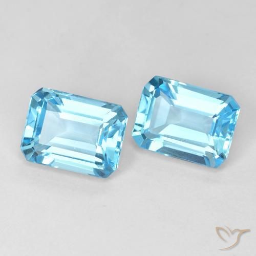 Gemme di Topazio Blu svizzero naturale da 4.03 ct, Ottagonale / Taglio smeraldo, VVS