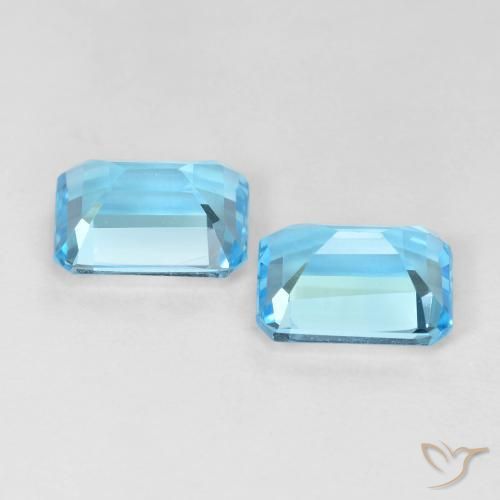Gemme di Topazio Blu svizzero naturale da 4.03 ct, Ottagonale / Taglio smeraldo, VVS