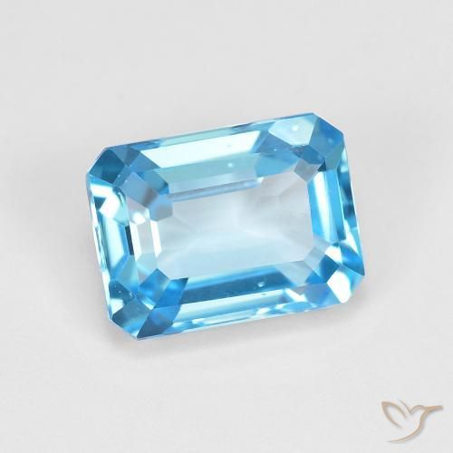 Topazio Blu svizzero naturale da 2.07 ct, Ottagonale / Taglio smeraldo, VVS